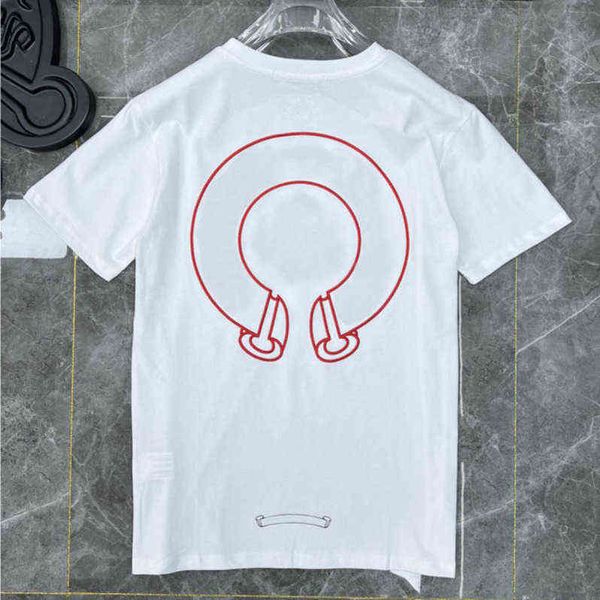 

designer ch classic summer t shirts short sleeves letter horseshoe sanskrit cross print sweatshirts t-shirts woman loose tees wvyq, White;black