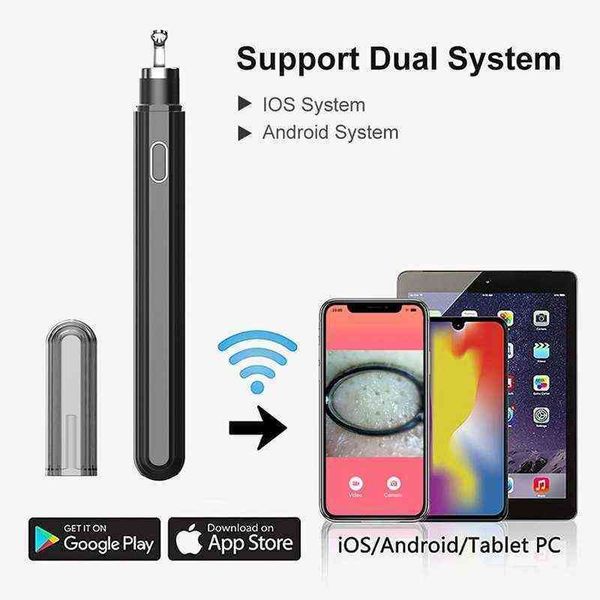 

visual pore cleaner acne remover blackhead vacuum electric heating nose face deep cleansing wifi microscope camera 220520