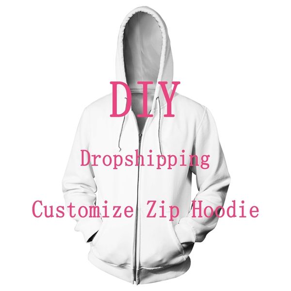 Wir akzeptieren Sehr geehrter Kunde, Design Anime P o Star Singer Muster DIY Zip Hoodies Männer Frauen 3D Print Streetwear Fashion Zipper Tops 220707