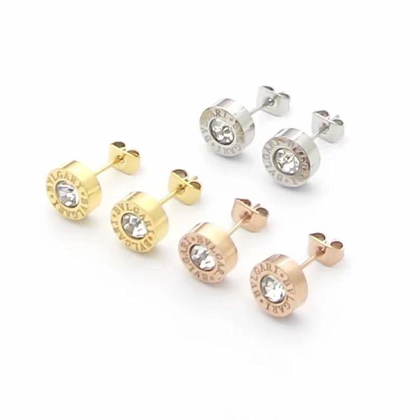 

designer jewelry gold diamond earrings for women stainless steel silver rose gold stud earings black white ceramic fashion bijoux265e, Golden;silver