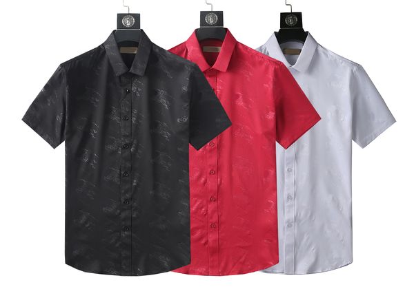 Camisetas casuais de vestido masculino luxuoso slim shirt shirt de manga longa roupas de negócios casuais marca xadrez 17 color m-4xl #17