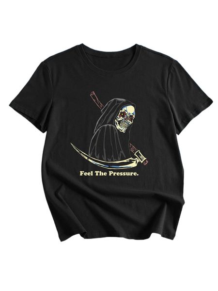 

romwe x disastersuffer skeleton print tee n0kp#, White