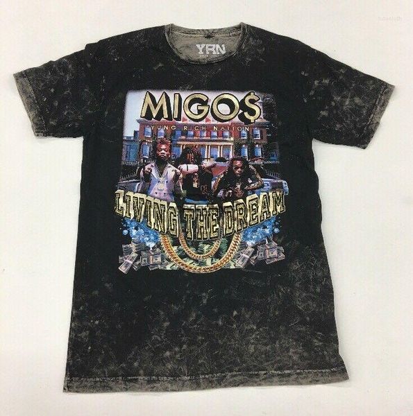 

men's t shirts young rich nation authentic living the dream t-shirt mens size small migosmen's, White;black
