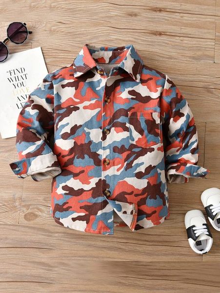

toddler boys camo print pocket patched coat she, Blue;gray