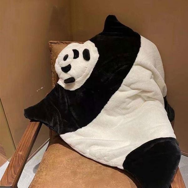 Decken Pucken Baby Winter Zuhause Nickerchen Panda Sofadecke Geboren Warm halten Wurfkissen Steppdecke Dual-Use Zwei-in-Eins-Bettwäsche