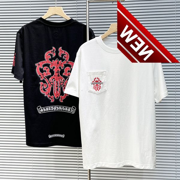 

50% off discount 22 summer fashion ch sanskrit sword print men's and women's loose round neck short sleeve t-shirt factory direct, White;black