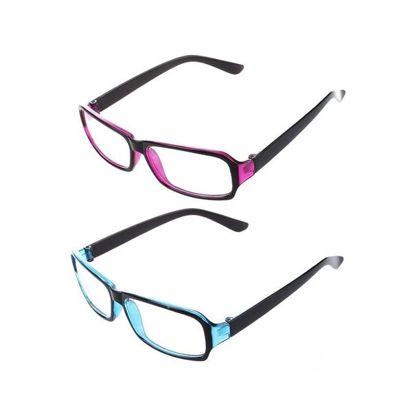 Mode Sonnenbrillenrahmen PCs Kunststoff Vollrandrahmen Klare Linse Brille Brille Für Frauen Mann Schwarz Lila BlauMode