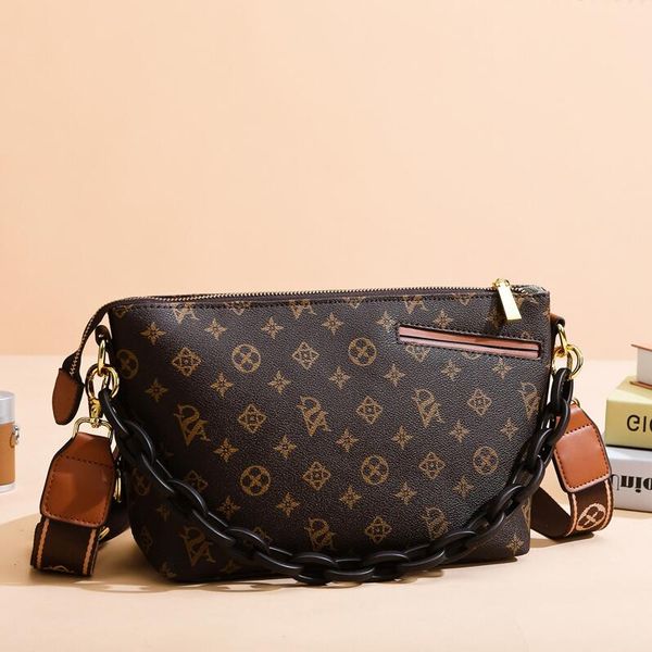 

wholesale ladies brand leathers shoulder bags thicken contrast fashion baguette bag wear-resistant printed leather handbags classic old colo