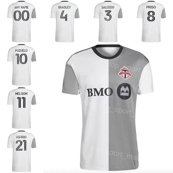 22-23 MLS Soccer Toronto FC 10 Alejandro Pozuelo Jerseys 9 Jesús Jiménez 21 Jonathan Osorio 38 Luca Petrasso 4 Michael Bradley 11 NELSON Equipo Kits de camiseta de fútbol blanca