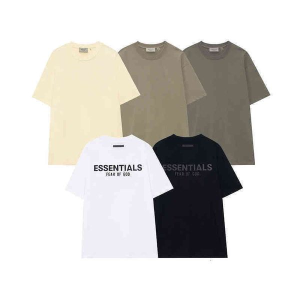 

tide double line high harajuku t shirts street fashion brand back silicone letter tracksuits short sleeve fog vintage men's t-shirt cla, White;black