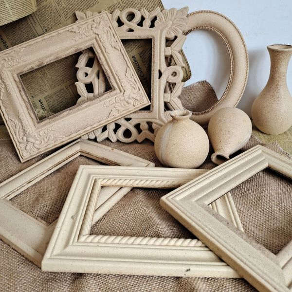 

2pcs decorative furniture parts carved wood p frames modern mirror frame