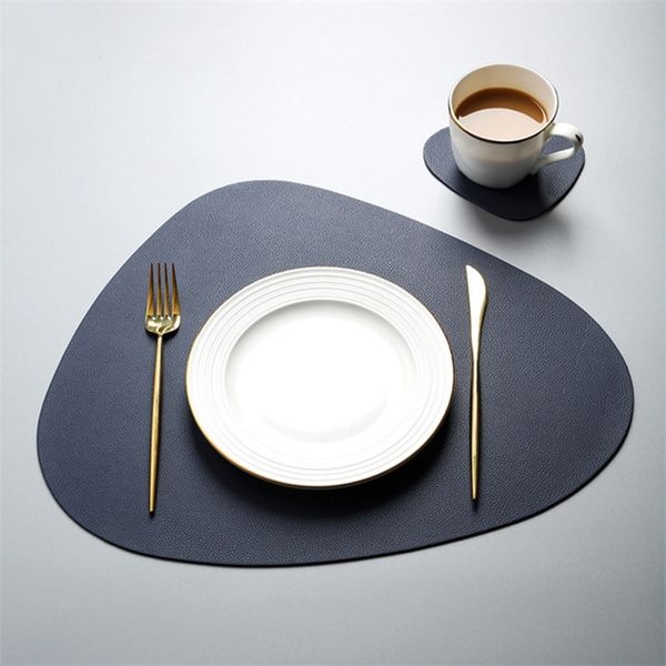 Mesa de couro Mats Tableware Placemat Isolamento de calor