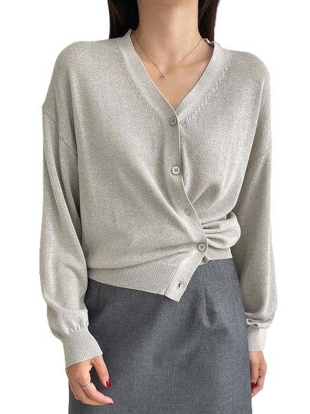 

dazy drop shoulder button front cardigan t6sa#, White;black