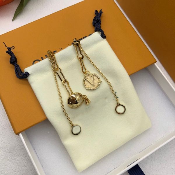 

lady fashion stud earring designer heart shape hoop letter sign luxury bag tassels earrings high end jewelry for woman no box, Golden;silver