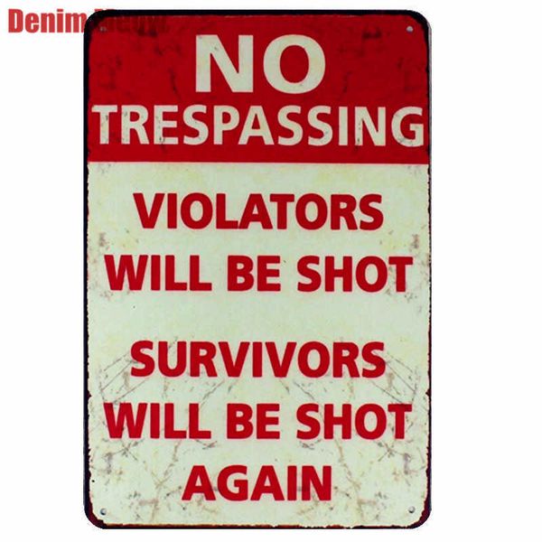 

warning banner retro plaque metal signs bar club home decor wall stickers decorative plates friend's gift no trespassing