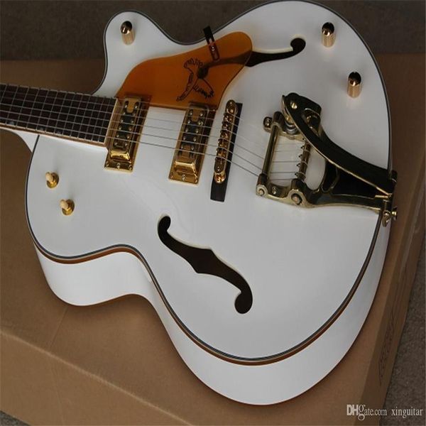

custom shop 6120 white falcon electric guitar jazz hollow body with tremolo321a