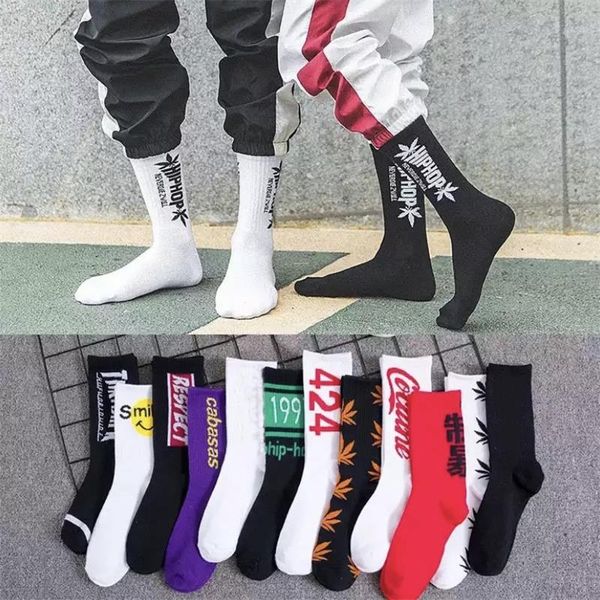 Herren Socken Hip Hop Männer Und Frauen Straße Schießen Strümpfe Mode Sport Weiche Baumwolle Gedruckt Skateboard Harajuku Brief SockenHerren