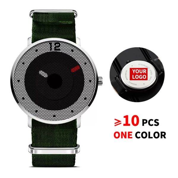 

10pcs/lot sinobi watches 9633 customized logo men military nato strap army canvas nylon watchband custom watches gifts with box, Slivery;brown