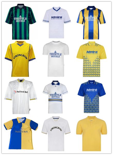 

retro leeds hasselbaink soccer jersey 72 77 78 1989 90 91 92 93 96 97 98 99 2000 01 united smith kewell home white away hopkin classic vinta, Black;yellow