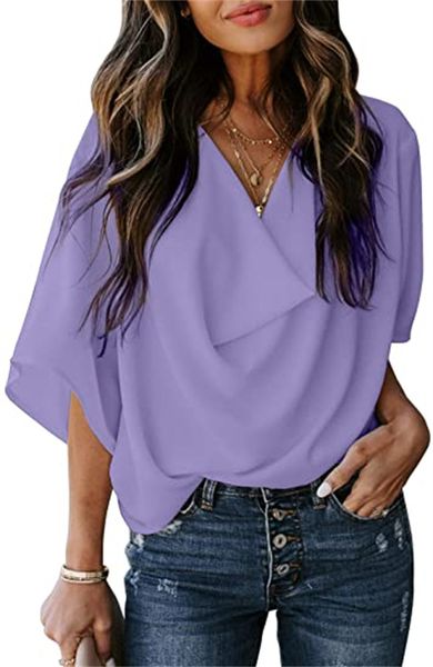 

women's v-neck plus size women's office work top, White