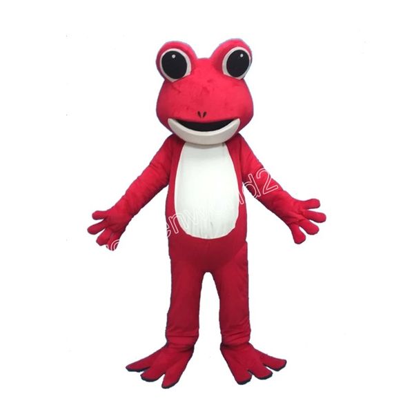 Halloween neues rotes Frosch-Maskottchen-Kostüm, hochwertige Cartoon-Charakter-Outfits, Anzug, Unisex-Erwachsene-Outfit, Weihnachten, Karneval, Kostüm