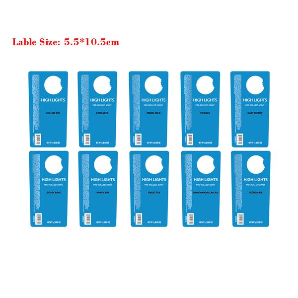 

preroll tube strain stickers cookie 10 options printed labels customized sticker logo pre rolled cone label