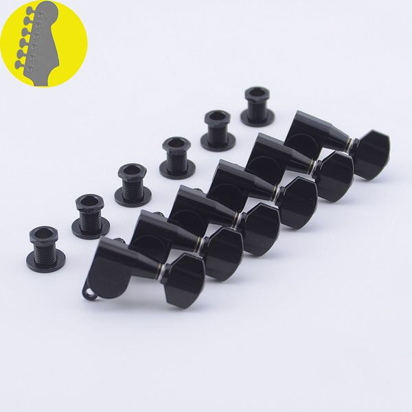 

6 in-line guitar machine heads tuners ( black )