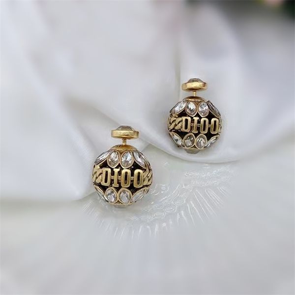 

80% off outlets pair letter wheat ear round earrings female old temperament earrings you, Golden