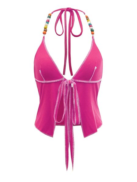 

tie front crop halter 29v0#, White