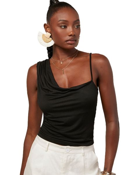 

solid asymmetrical neck 88uz#, White