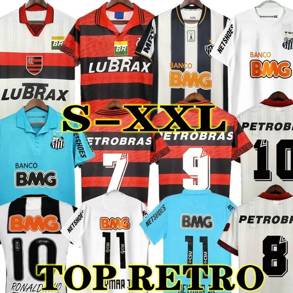 

neymar jr ronaldinho retro 95 96 flamengo soccer jersey 03 04 12 13 santos 1995 100th anniversary romario 2013 atletico mineiro classic foot, Black;yellow