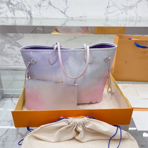

designer tote women shopping evening bags luxury fashion shoulder handbag genuine leather tie dye totes bag