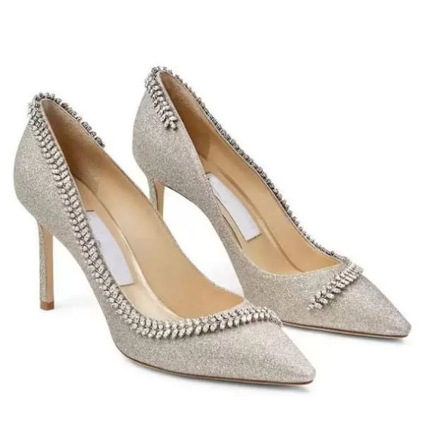 

elegant bridal wedding love sandals shoes silver black fabric leather mesh lady pumps pointed toe women's high heels eu35-42.box