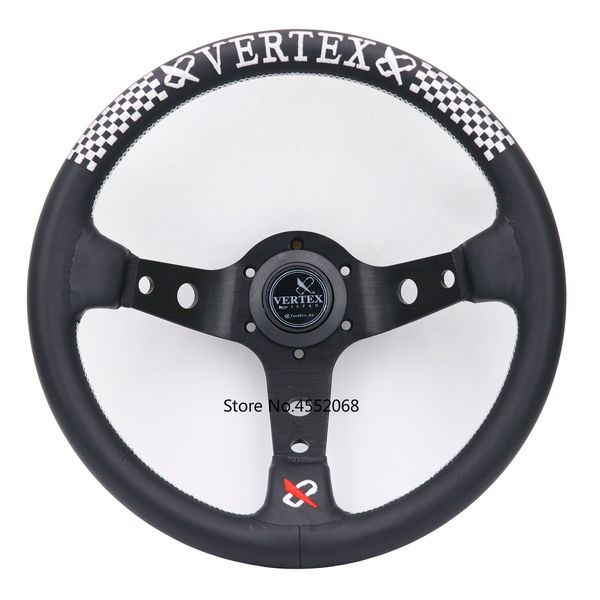 

vertex 330mm jdm racing black genuine leather drift steering wheel