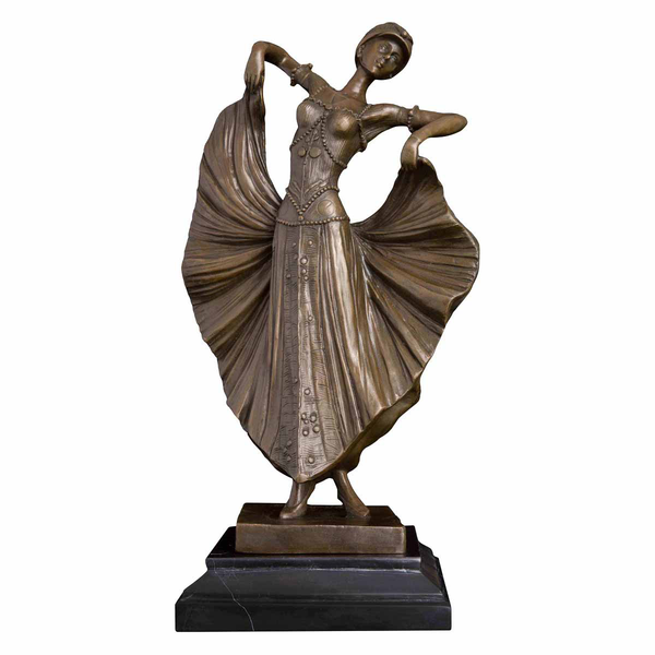 

bronze woman dance statue western modern female dancer sculpture figurine art home decoration, Silver