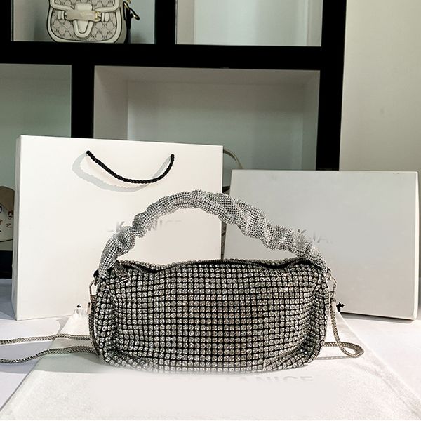 

diamond bag clutch nylon bags 2022 luxury r brand fashion shoulder handbags quality women phone chains bag wallet cross body totes metallic