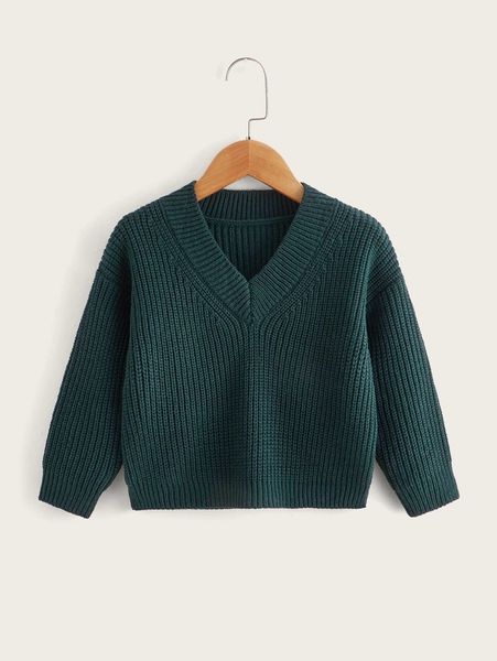 

toddler boys ribbed knit v-neck solid sweater she, Blue