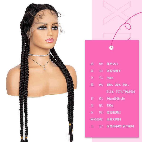 

nxy wigs popular braid headgear lace front sea 220527, Black