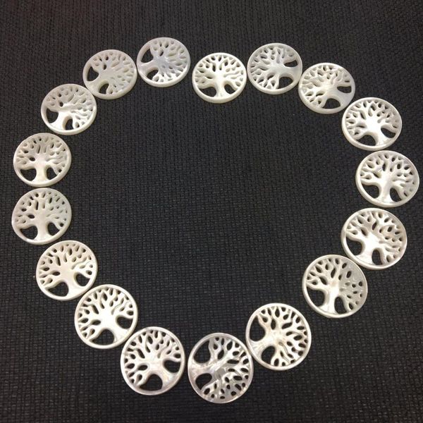 Подвесные ожерелья Оптовое дерево срока службы жизни 17 -мм ювелирные украшения для материнской жемчужины