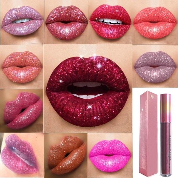 Lip Gloss Glitter Liquid Lipstick Gold Metal Matte Lipgloss Long Lasting Waterproof Pearl Color Lips Tint Stain Make UpLipLip