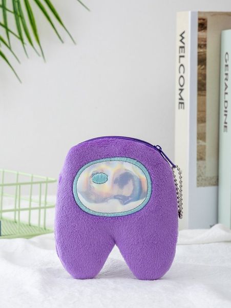 

kids cartoon design flannel coin case she, White