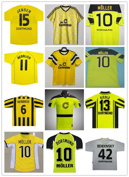 

retro soccer jerseys 00 01 02 98 99 classic football shirts rosicky bobic koller 94 95 96 97 12 13 reus moller dortmund, Black;yellow