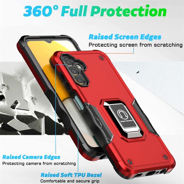 

metal ring magnetic kickstand phone cases for samsung galaxy a52s a42 a72 a32 f22 m22 m21 m51 a13 a04s a03s core a02s m31 a21s heavy rugged