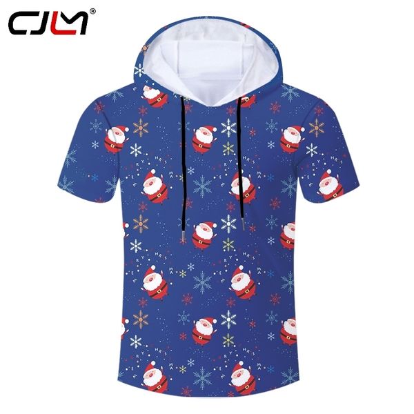 

mens 3d printed santa claus selling hooded tshirt 6xl personality large size christmas tshirt 220623, White;black
