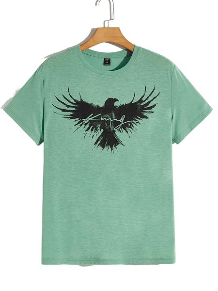 

men eagle and letter graphic tee p7vh#, White;black