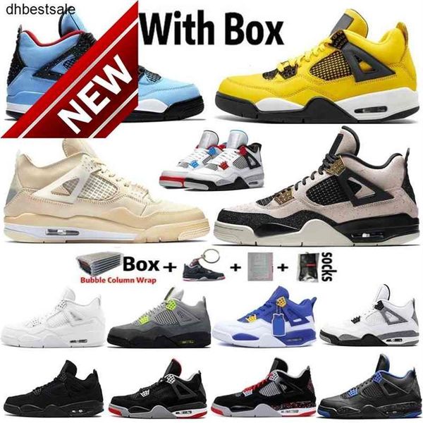 

2022 factory footwear jumpman 4 sail neon bred denim white raptors black cat 4s mens basketball shoes women sneakers 303x