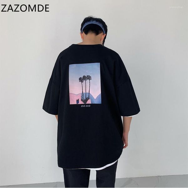 T-shirt da uomo Uomo Estate Streetwear T-shirt casual 2022 Stile coreano Cartoon Stampa Hip Hop Oversize Top TeesMen's Imon22