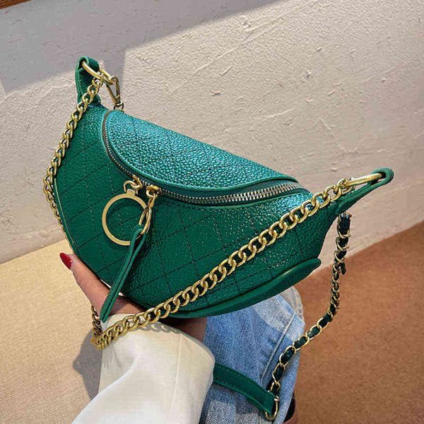 

luxury chain fanny pack female bag fashion leather crossbody chest bags handbag waist pack woman waist bag 220615