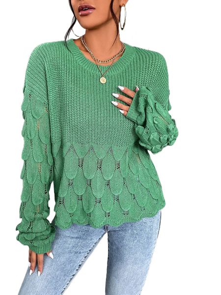 

drop shoulder textured knit sweater b8gh#, White;black