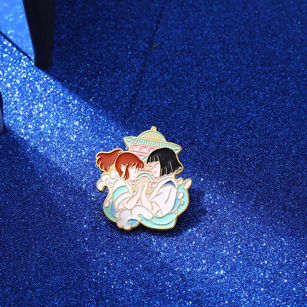 

cartoon animation comics jewelry anime icons enamel pin brooches on clothes backpack collar hat badge lapel pin cute gifts, Blue